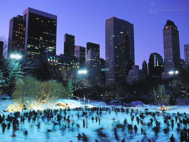 Foto: Skaters At Wollman Rink, Central Park, New York City